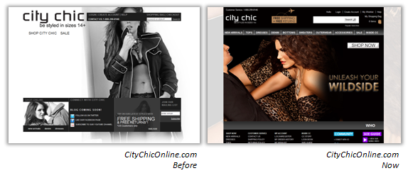 CityChicOnline.com, Before & After